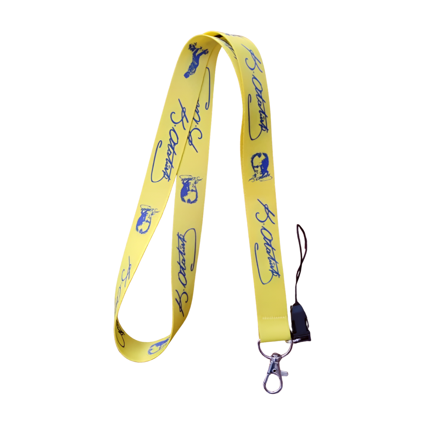 Sarı Lacivert Atatürk Imzalı Boyun Askı ipi ve Telefon Askısı + Kartlık