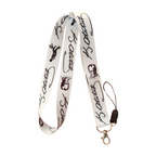 Beyaz Siyah Atatürk Imzalı Boyun Askı ipi ve Telefon Askısı + Kartlık