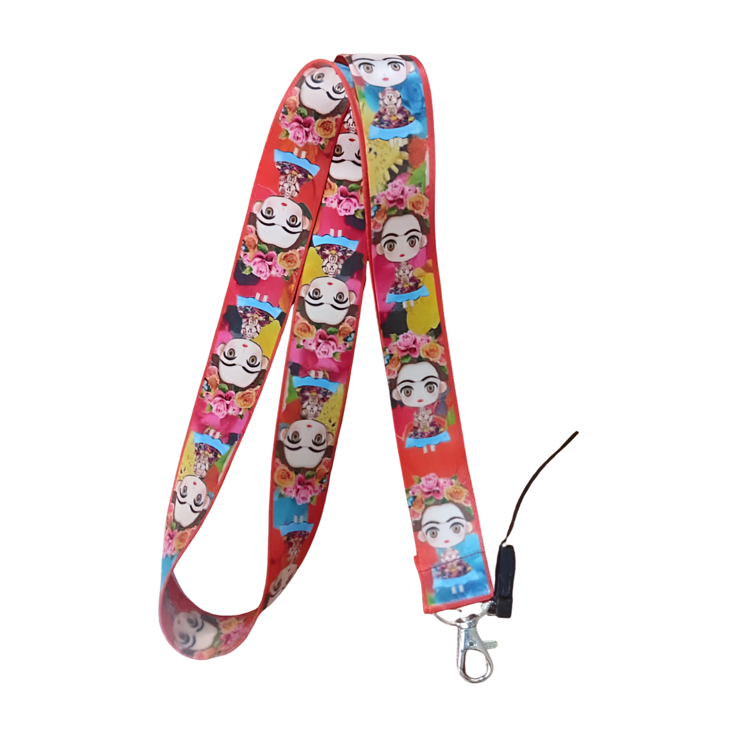 Frida Desenli Boyun Askı ipi ve Telefon Askısı + Kartlık