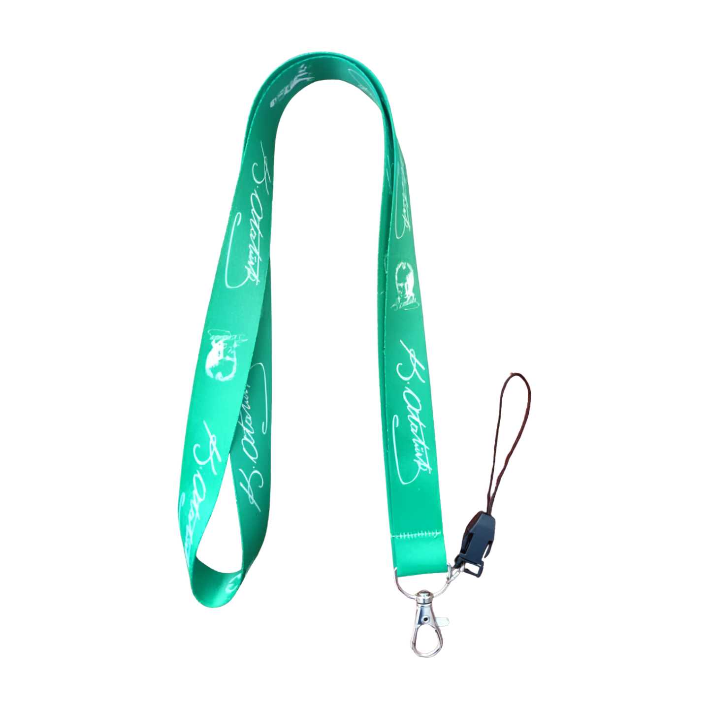 Yeşil Atatürk imzalı Boyun Askı ipi ve Telefon Askısı + Kartlık