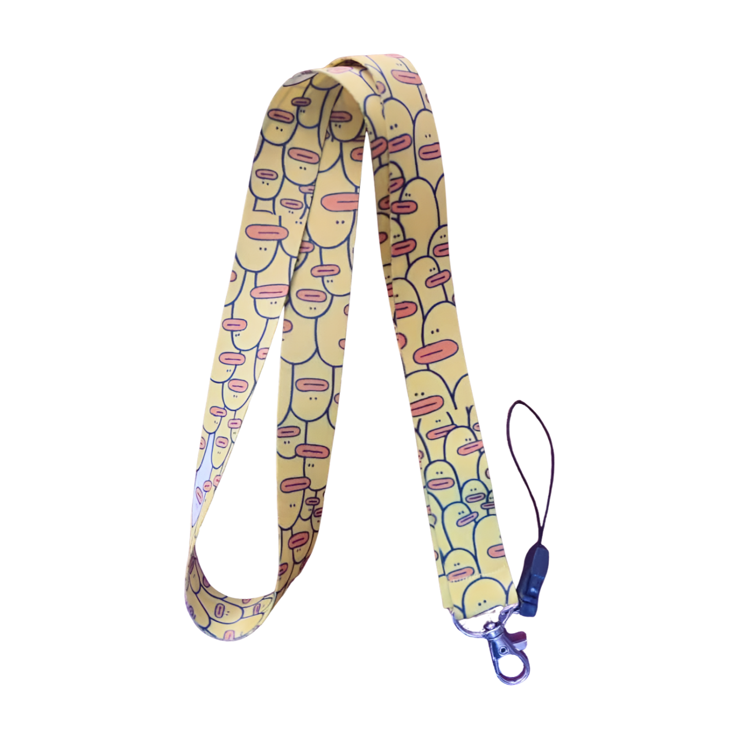 Sarı Ördekler Desenli Boyun Askı ipi ve Telefon Askısı + Kartlık