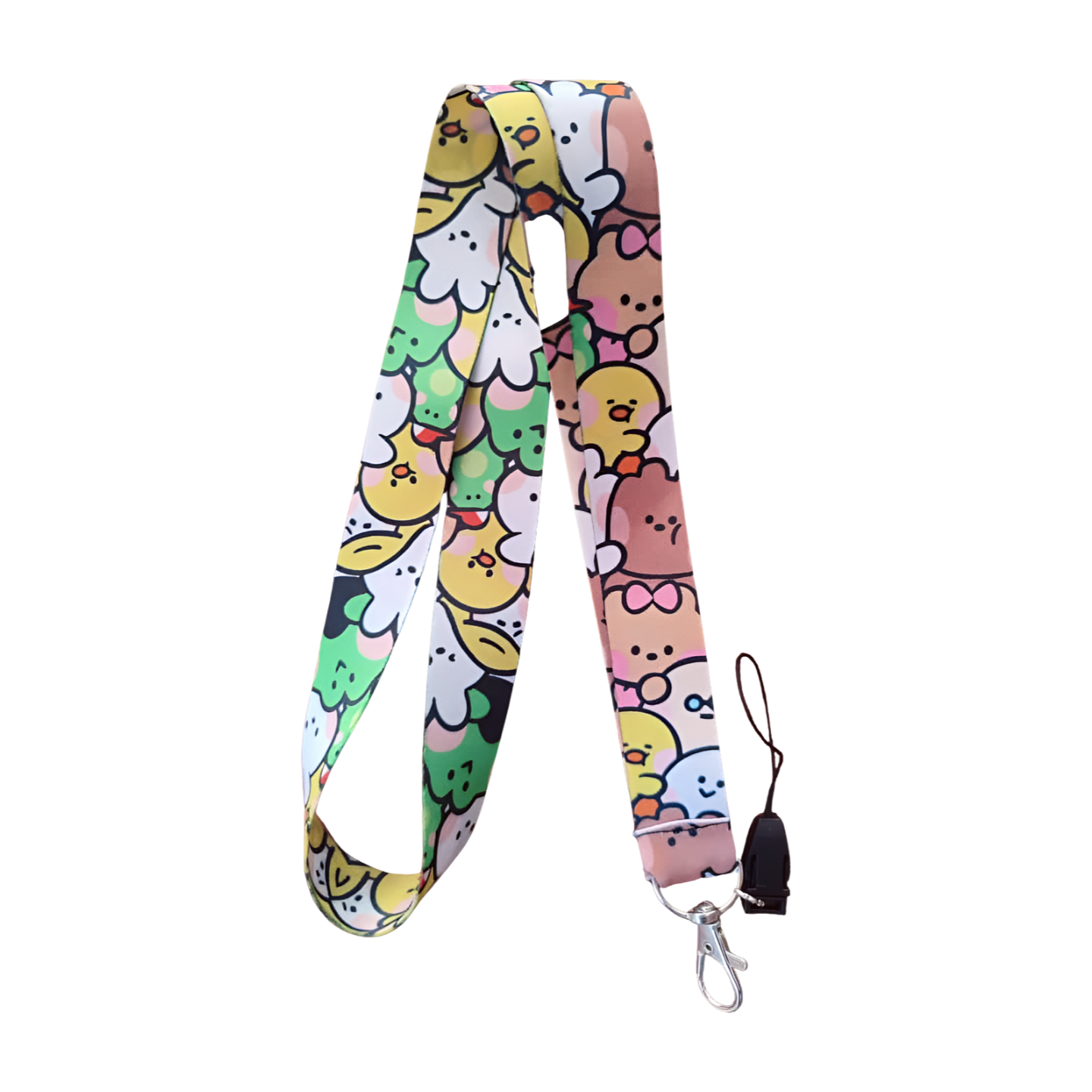 Sevimli Hayvanlar 2 Desenli Boyun Askı ipi ve Telefon Askısı + Kartlık