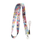 Gri Renk Renkli Pati Desenli Boyun Askı ipi ve Telefon Askısı + Kartlık