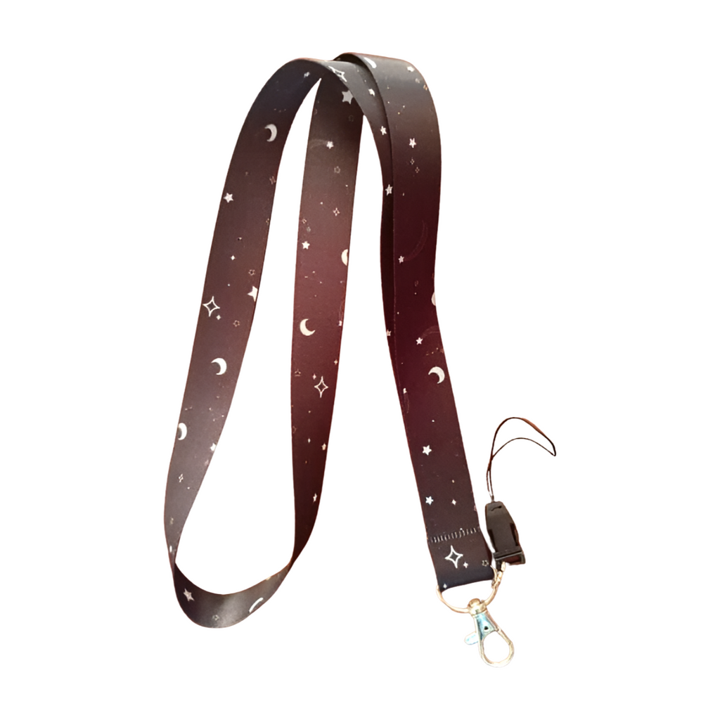 Ay ve Yıldız Desenli Boyun Askı ipi ve Telefon Askısı + Kartlık
