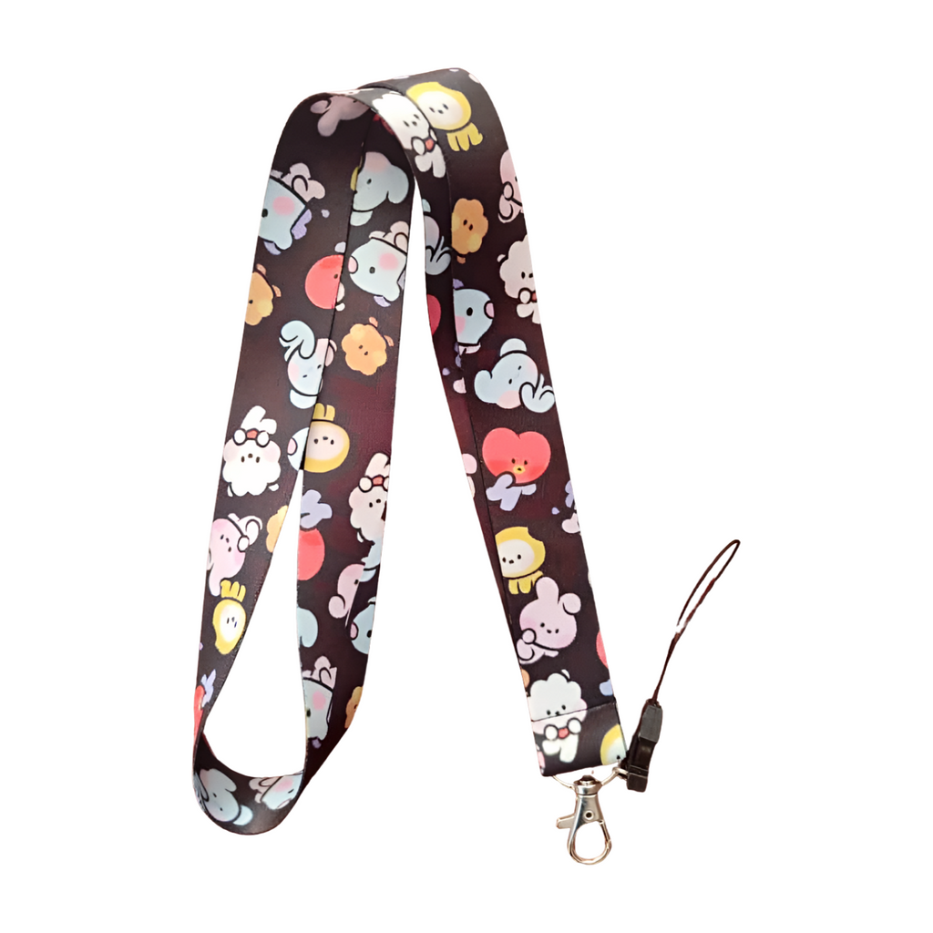 Sevimli Ayıcıklar 7 Desenli Boyun Askı ipi ve Telefon Askısı + Kartlık