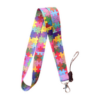 Puzzle Desenli Boyun Askı ipi ve Telefon Askısı + Kartlık