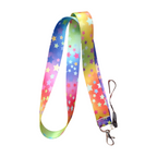 Renkli Yıldız Desenli Boyun Askı ipi ve Telefon Askısı + Kartlık