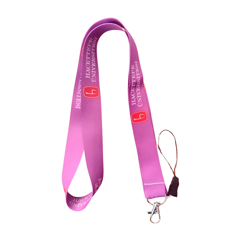 Mor Beyaz Hacettepe Üniversitesi Boyun Askı ipi ve Telefon Askısı + Kartlık
