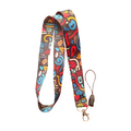 Renkli Işaretli Desenli Boyun Askı ipi ve Telefon Askısı + Kartlık