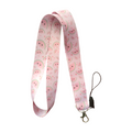 Pembe dilimli karpuz desenli Boyun Askı ipi ve Telefon Askısı + Kartlık