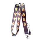 Siyah Avokado 2 Desenli Boyun Askı ipi ve Telefon Askısı + Kartlık