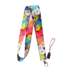 Çiçek Desenli Boyun Askı ipi ve Telefon Askısı + Kartlık