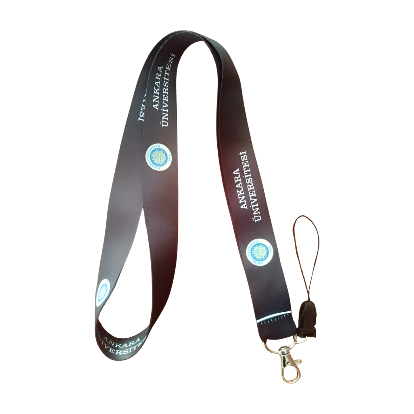 Siyah Beyaz Ankara Üniversitesi Boyun Askı ipi ve Telefon Askısı + Kartlık