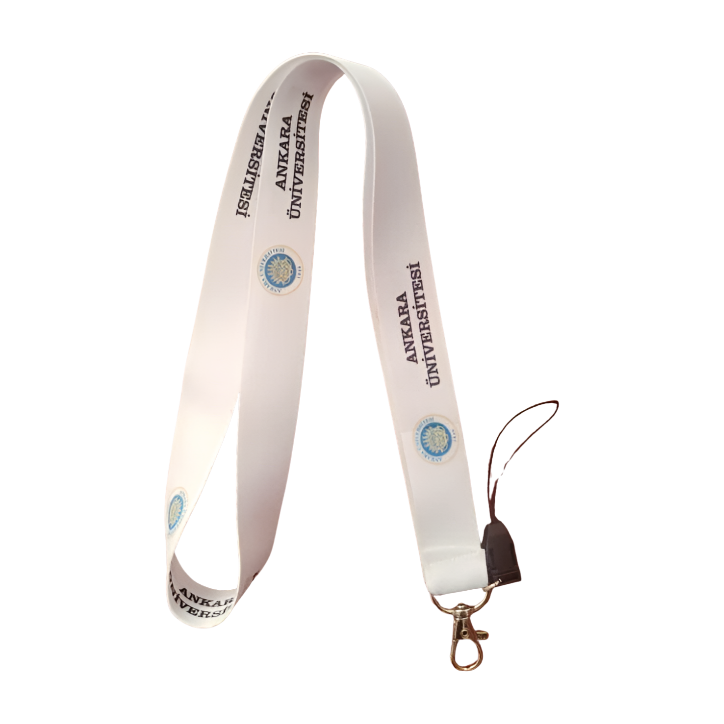 Beyaz Siyah Ankara Üniversitesi Boyun Askı ipi ve Telefon Askısı + Kartlık