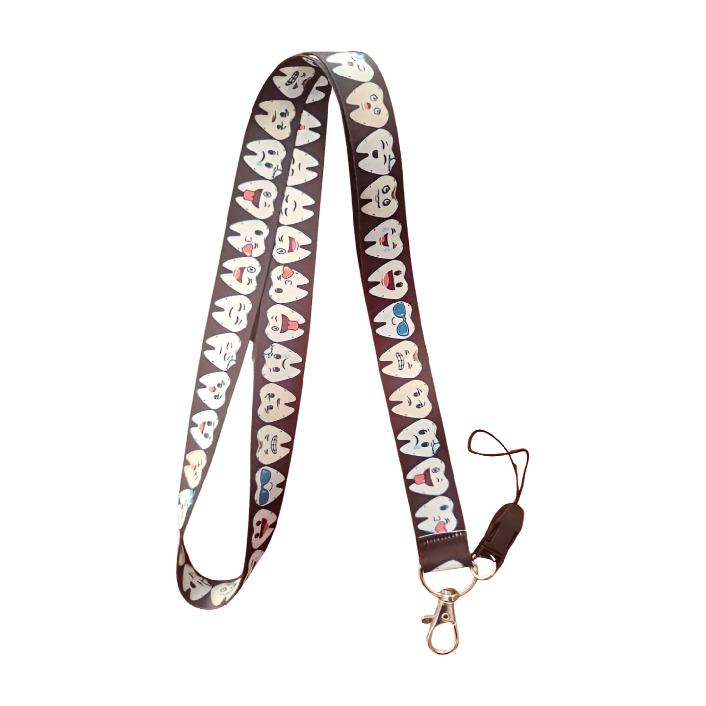 Siyah Sevimli Dişler 2 Boyun Askı ipi ve Telefon Askısı + Kartlık