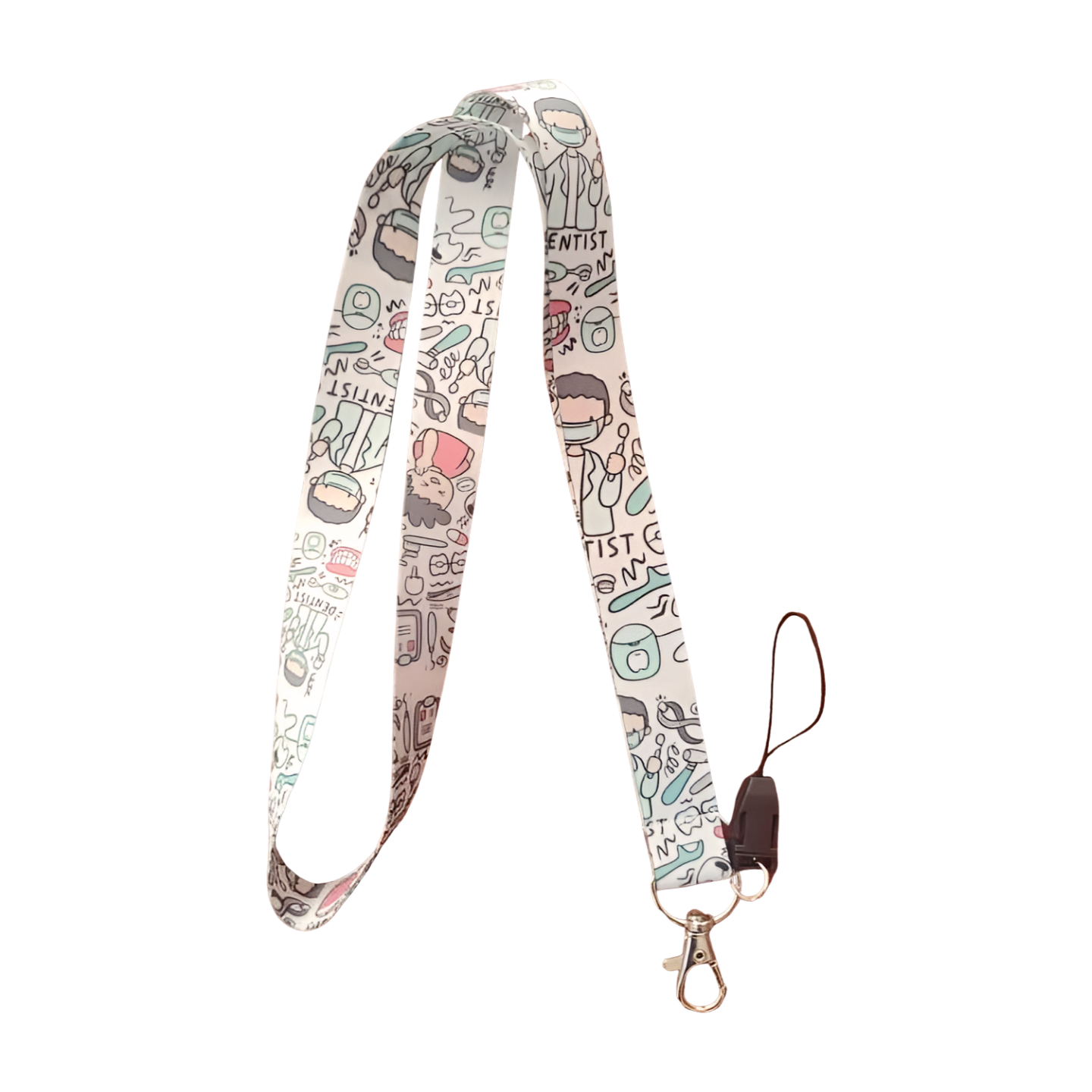 Hastane Diş Doktoru Boyun Askı ipi ve Telefon Askısı + Kartlık