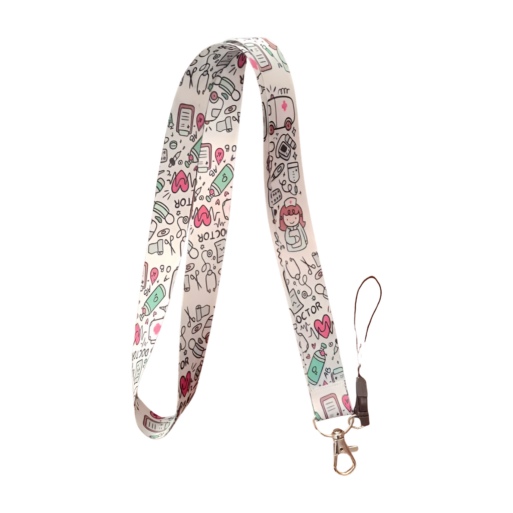 Hastane Doktor Hemşire Boyun Askı ipi ve Telefon Askısı + Kartlık