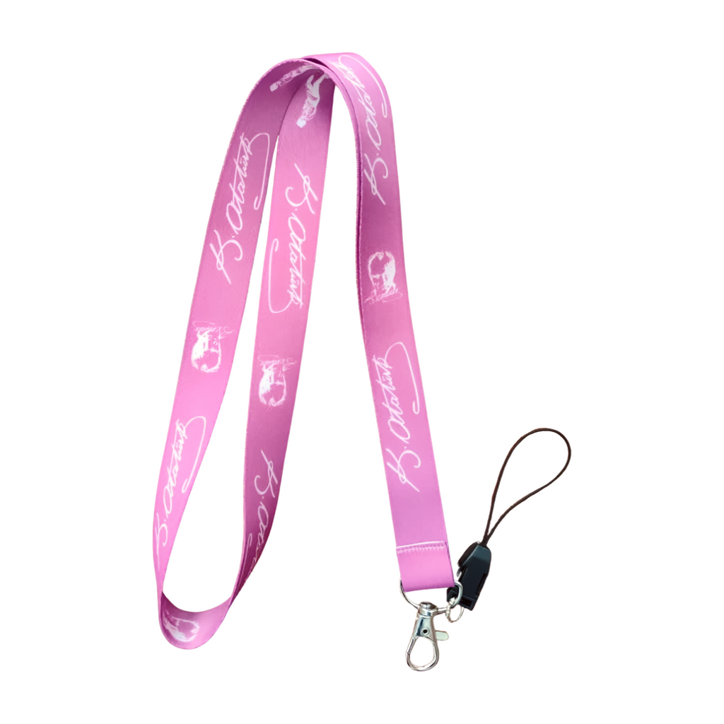 Pembe Atatürk imzalı Boyun Askı ipi ve Telefon Askısı + Kartlık