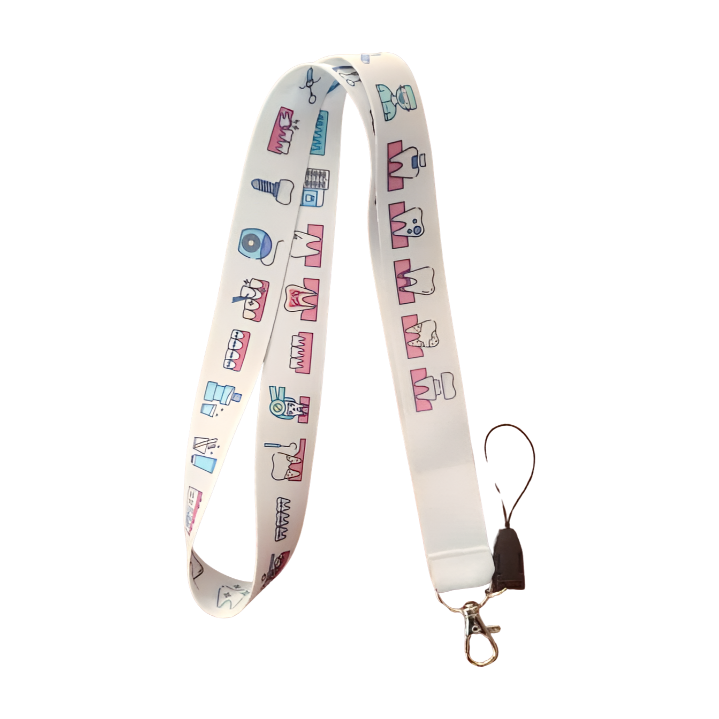 Beyaz Hastane Diş Doktoru 2 Boyun Askı ipi ve Telefon Askısı + Kartlık