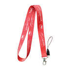 Kırmızı Beyaz Atatürk imzalı Boyun Askı ipi ve Telefon Askısı + Kartlık