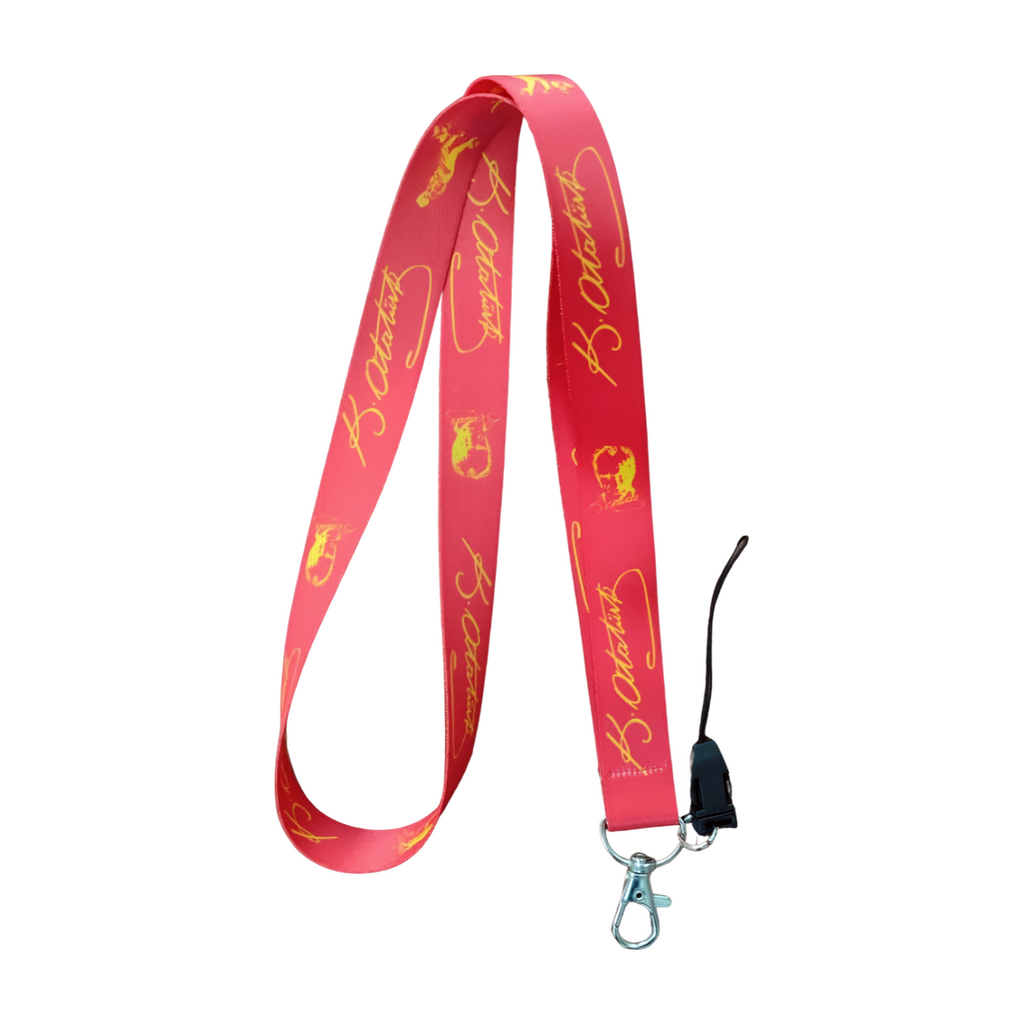 Kırmızı Sarı Atatürk Imzalı Boyun Askı ipi ve Telefon Askısı + Kartlık