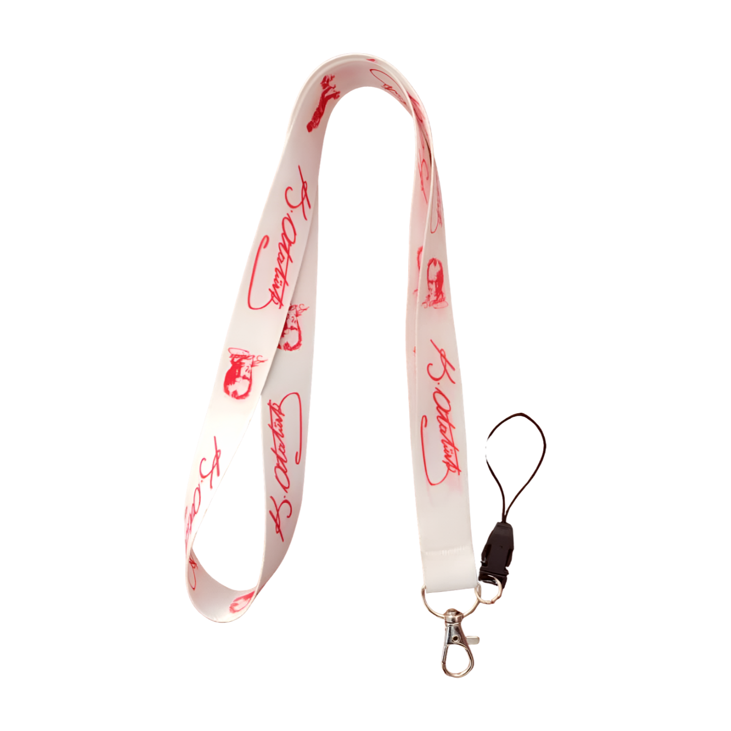 Beyaz Kırmızı Atatürk Imzalı Boyun Askı ipi ve Telefon Askısı + Kartlık